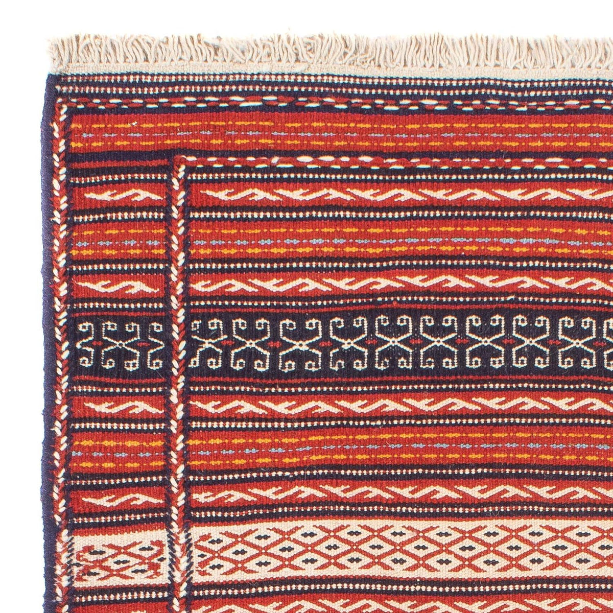 Kelim Senneh Teppich 100x150cm - mehrfarbig