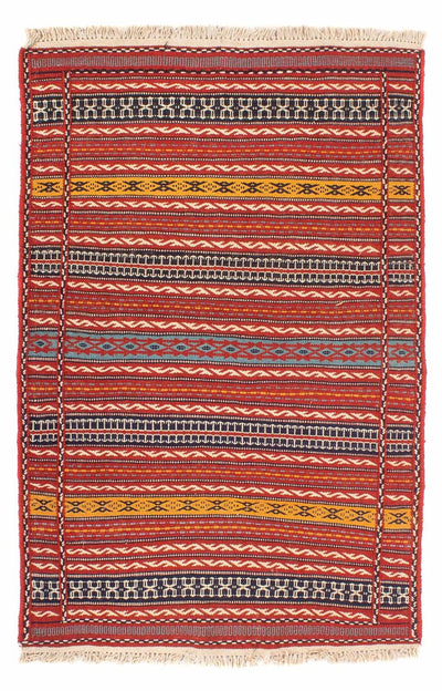 Kelim Senneh Teppich 100x150cm - mehrfarbig