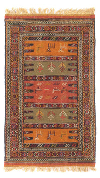 Kelim Senneh Teppich 100x170cm - mehrfarbig – product image