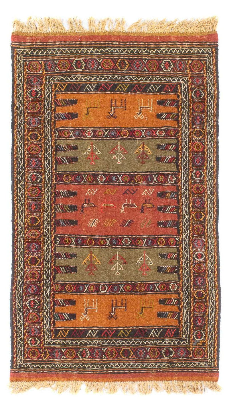Kelim Senneh Teppich 100x170cm - mehrfarbig