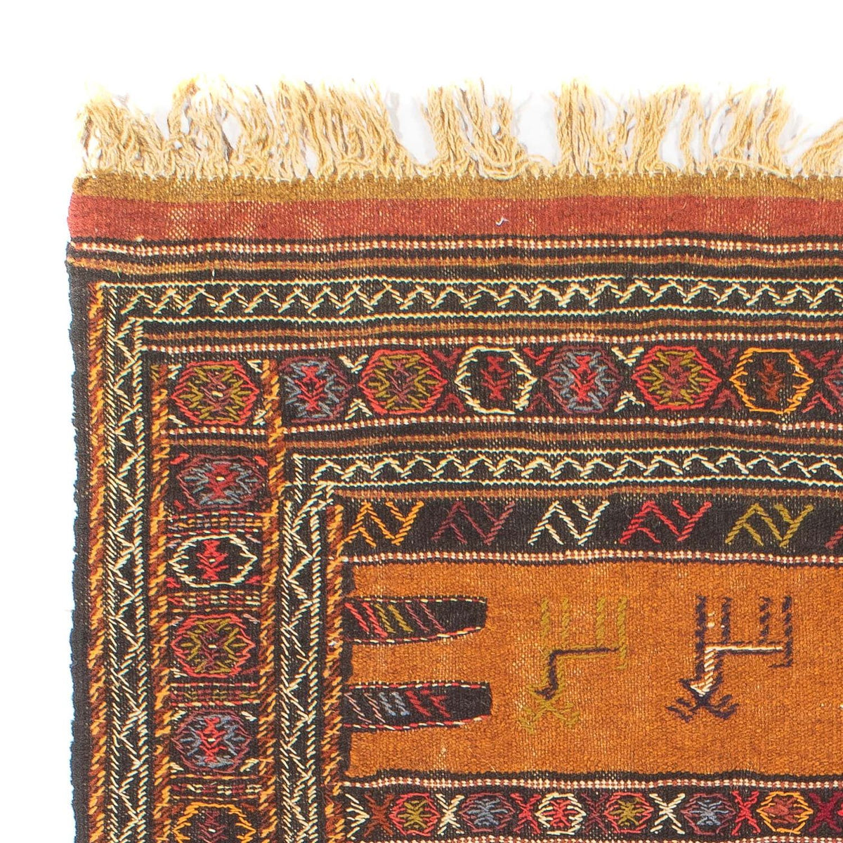 Kelim Senneh Teppich 100x170cm - mehrfarbig