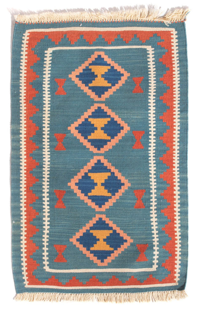 Kelim Fars Teppich 63x96cm - mehrfarbig