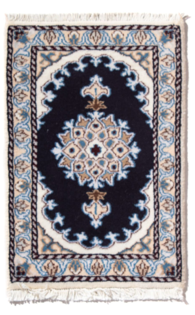 Nain - 12La Teppich 40x60cm - Perserteppich - dunkelblau