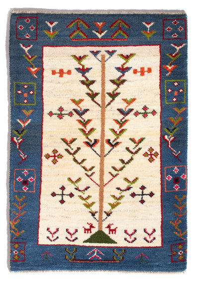 Gabbeh Persisch Teppich 63x92cm - Perserteppich Wollteppich - mehrfarbig