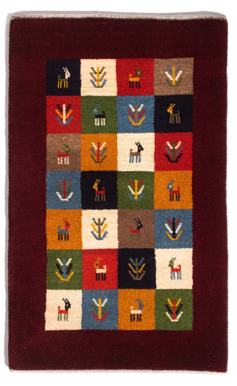 Gabbeh Persisch Teppich 61x88cm - Perserteppich Wollteppich - mehrfarbig