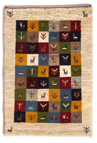Gabbeh Persisch Teppich 62x90cm - Perserteppich Wollteppich - mehrfarbig – product image