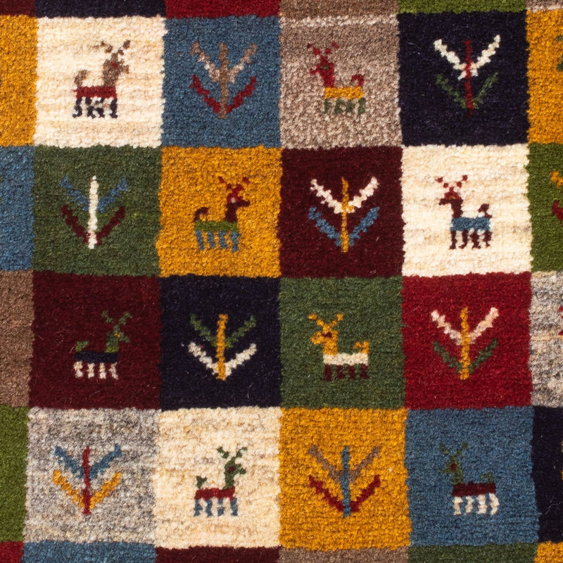 Gabbeh Persisch Teppich 62x90cm - Perserteppich Wollteppich - mehrfarbig