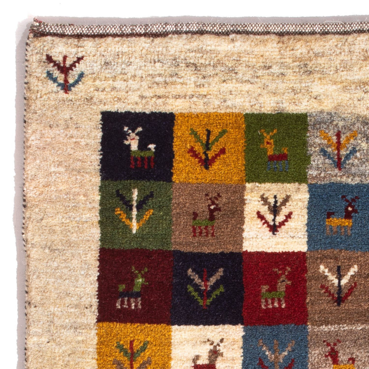 Gabbeh Persisch Teppich 62x90cm - Perserteppich Wollteppich - mehrfarbig