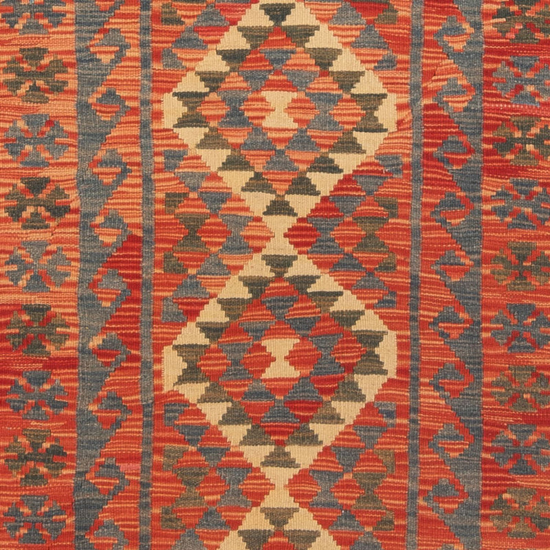 Kelim Maimene Teppich 98x206cm - Wollteppich - mehrfarbig