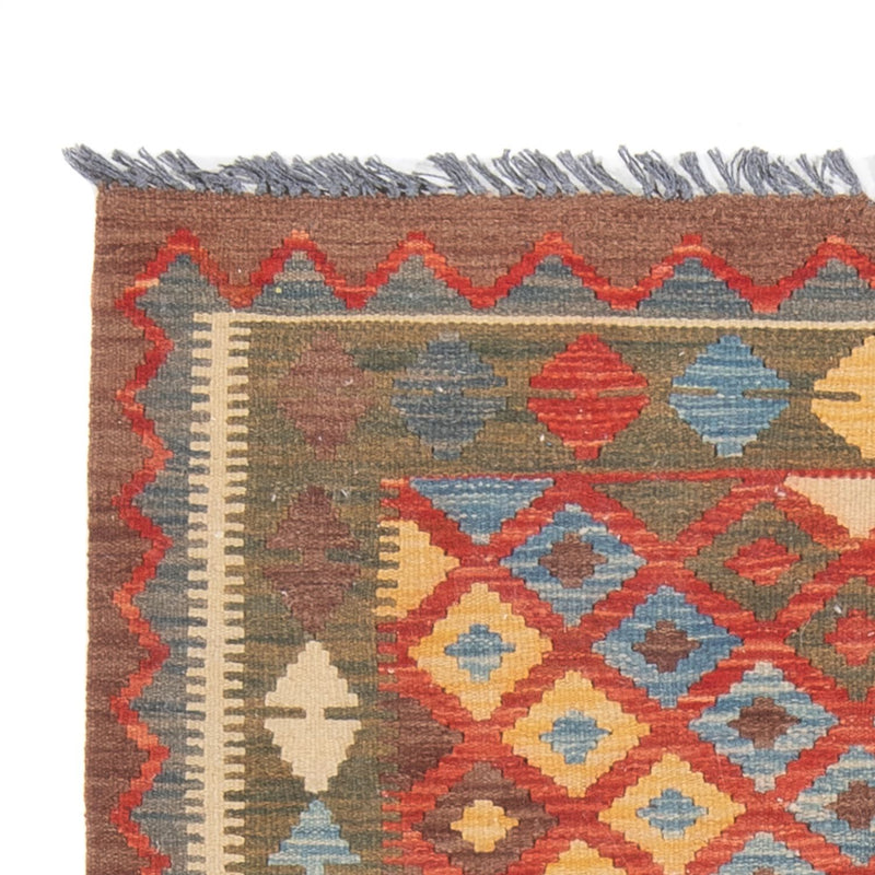 Kelim Maimene Teppich 101x207cm - Wollteppich - mehrfarbig