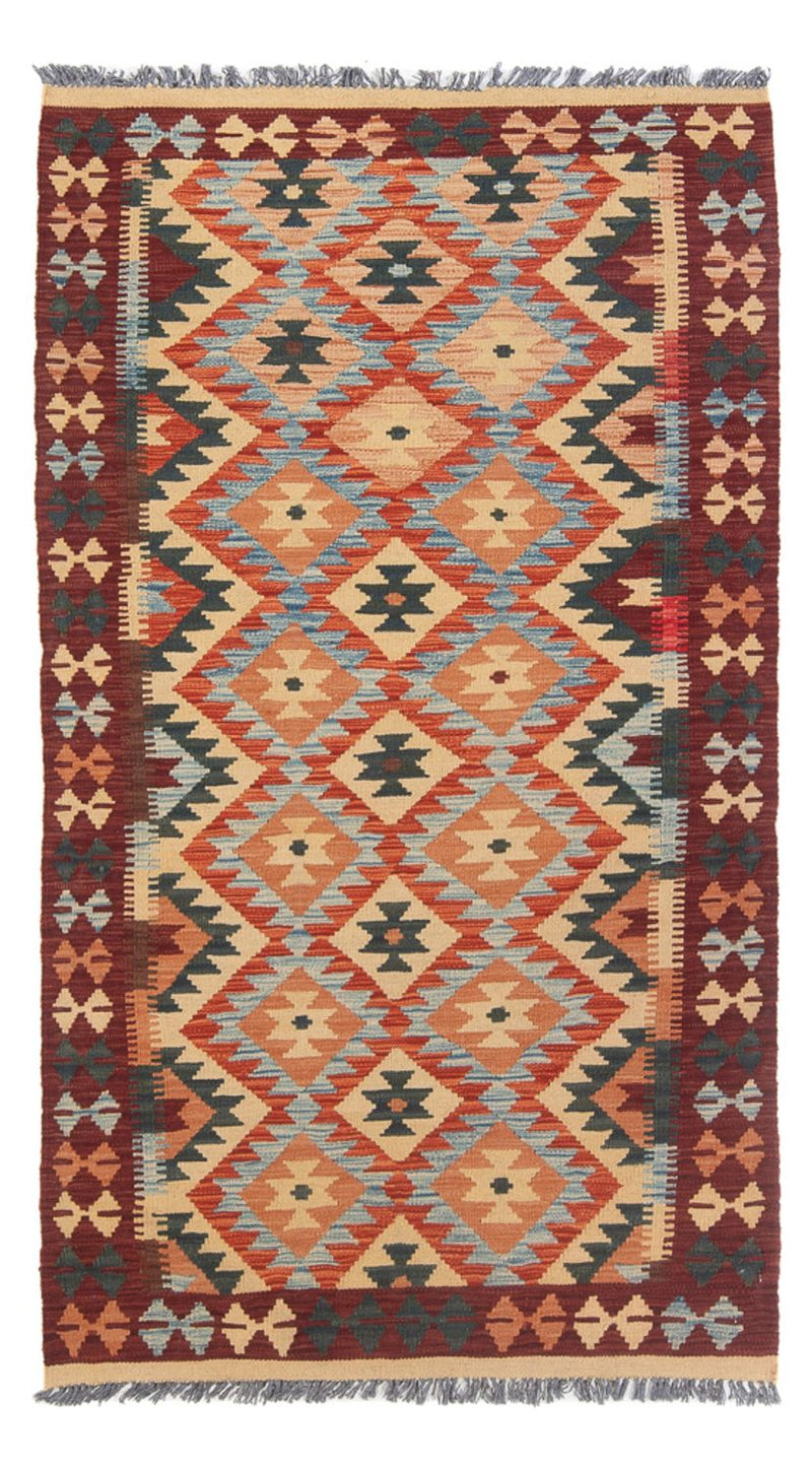 Kelim Maimene Teppich 104x198cm - Wollteppich - mehrfarbig