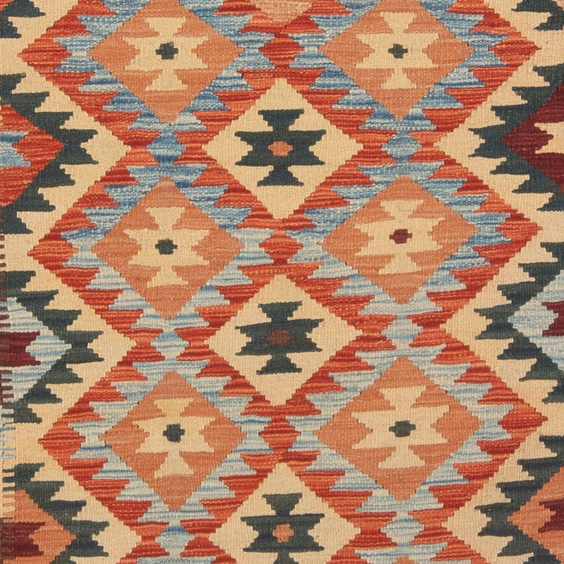 Kelim Maimene Teppich 104x198cm - Wollteppich - mehrfarbig