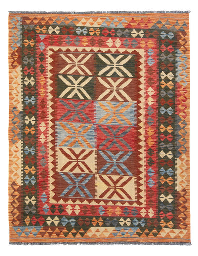 Kelim Maimene Teppich 158x204cm - Wollteppich - mehrfarbig