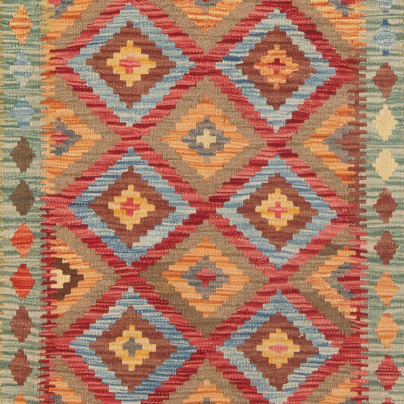 Kelim Maimene Teppich 107x201cm - Wollteppich - mehrfarbig