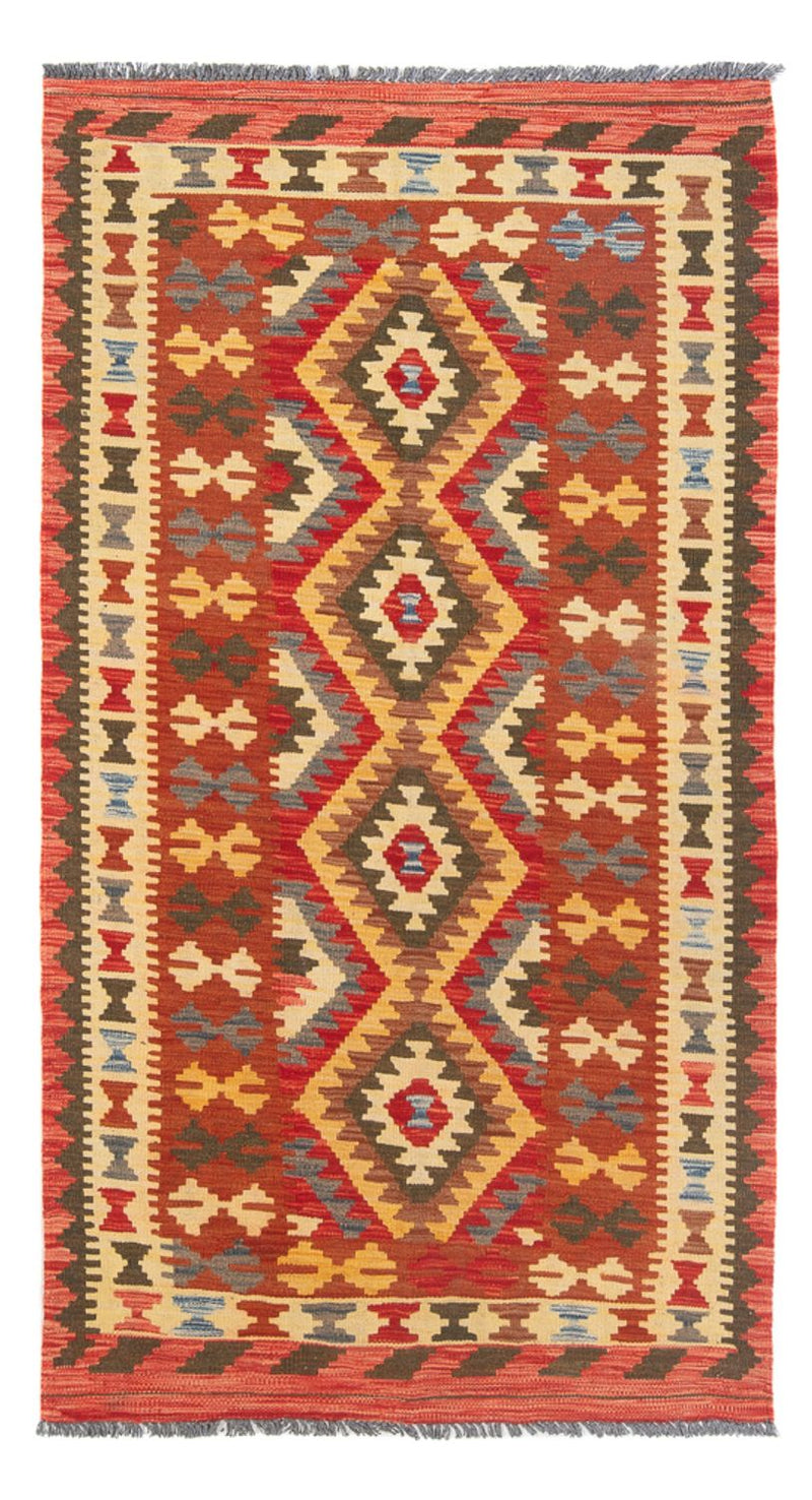 Kelim Maimene Teppich 102x201cm - Wollteppich - mehrfarbig