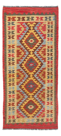 Kelim Maimene Teppich 94x201cm - Wollteppich - mehrfarbig – product image