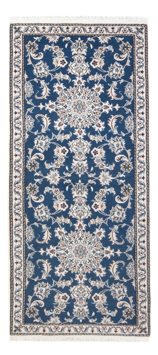 Nain Teppich 78x198cm - Perserteppich - seeblau