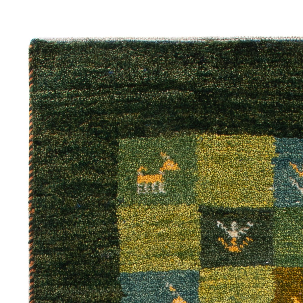 Gabbeh Persisch Teppich 61x87cm - Perserteppich Wollteppich - grün