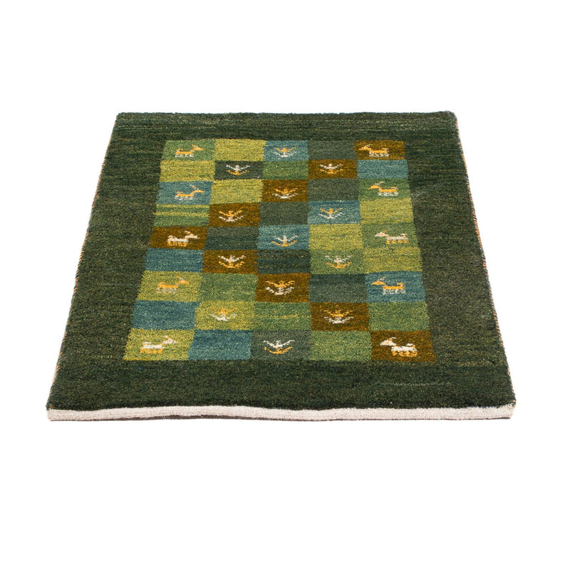 Gabbeh Persisch Teppich 61x87cm - Perserteppich Wollteppich - grün