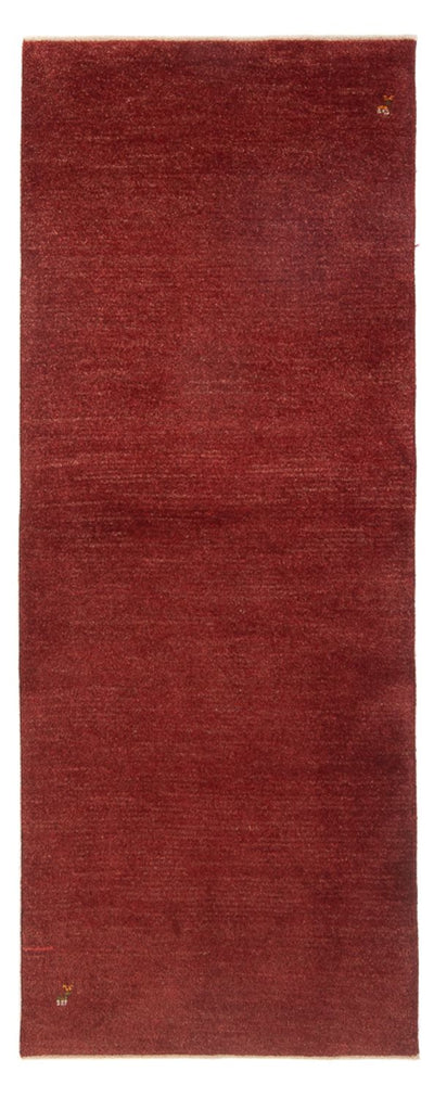 Gabbeh Persisch Teppich 82x197cm - Perserteppich Wollteppich - dunkelrot