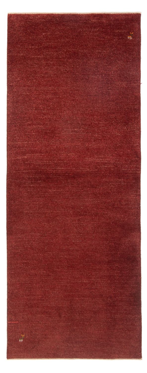 Gabbeh Persisch Teppich 82x197cm - Perserteppich Wollteppich - dunkelrot