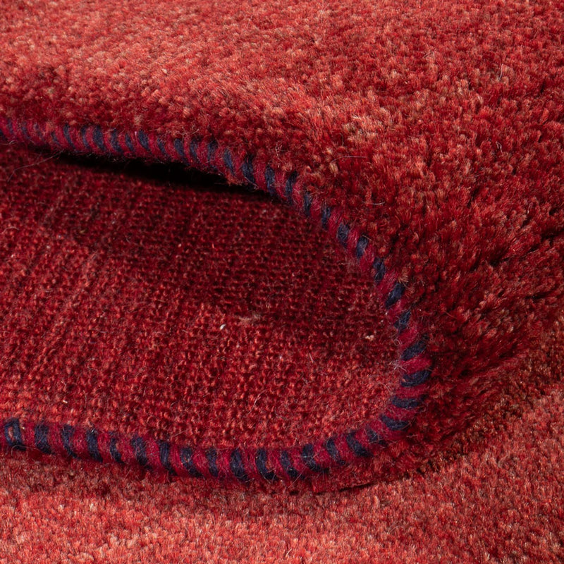 Gabbeh Persisch Teppich 82x197cm - Perserteppich Wollteppich - dunkelrot