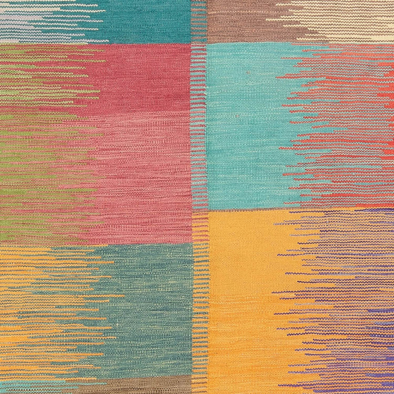 Kelim Modern Teppich 170x241cm - Wollteppich - mehrfarbig