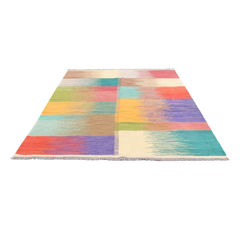 Kelim Modern Teppich 170x241cm - Wollteppich - mehrfarbig