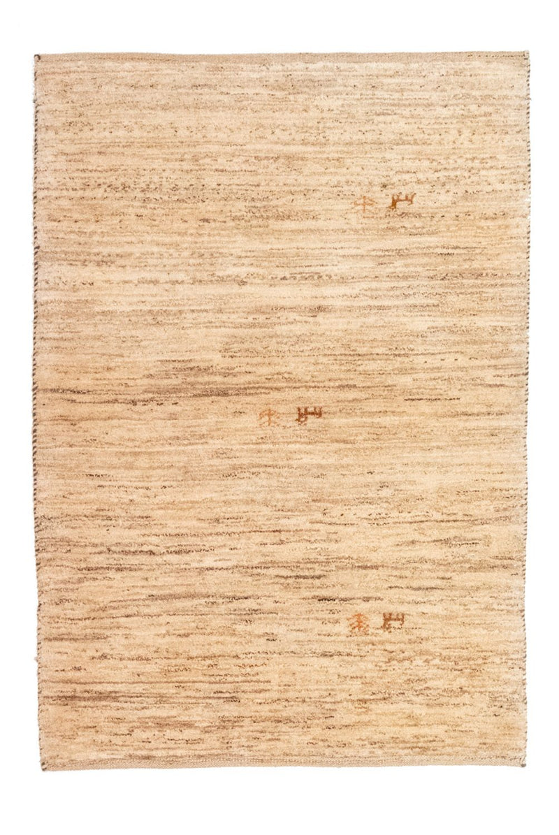 Gabbeh Persisch Teppich 100x144cm - Perserteppich Wollteppich - beige