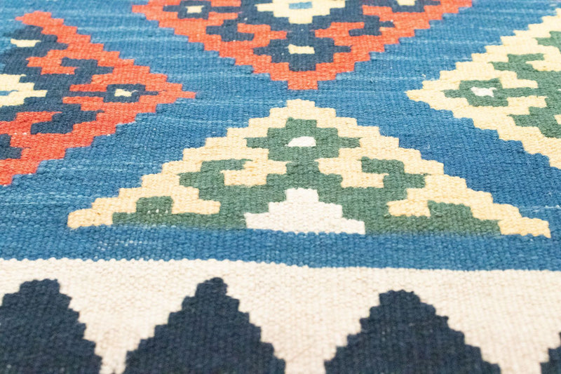 Kelim Fars Teppich 65x201cm - blau