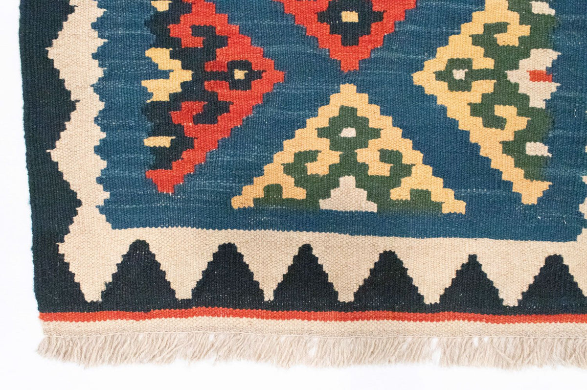 Kelim Fars Teppich 65x201cm - blau