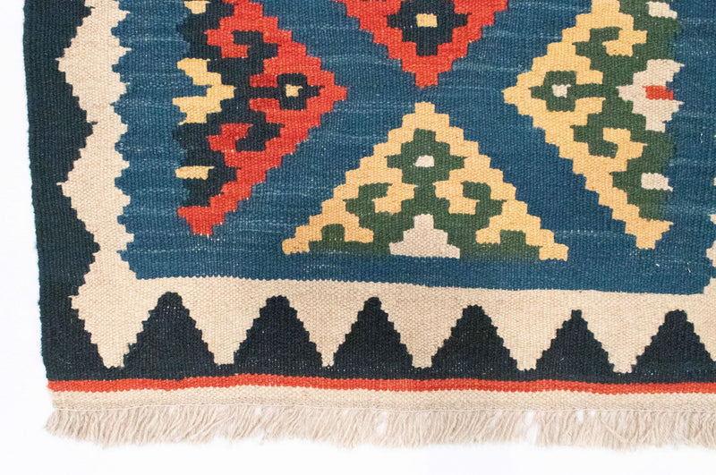 Kelim Fars Teppich 65x201cm - blau