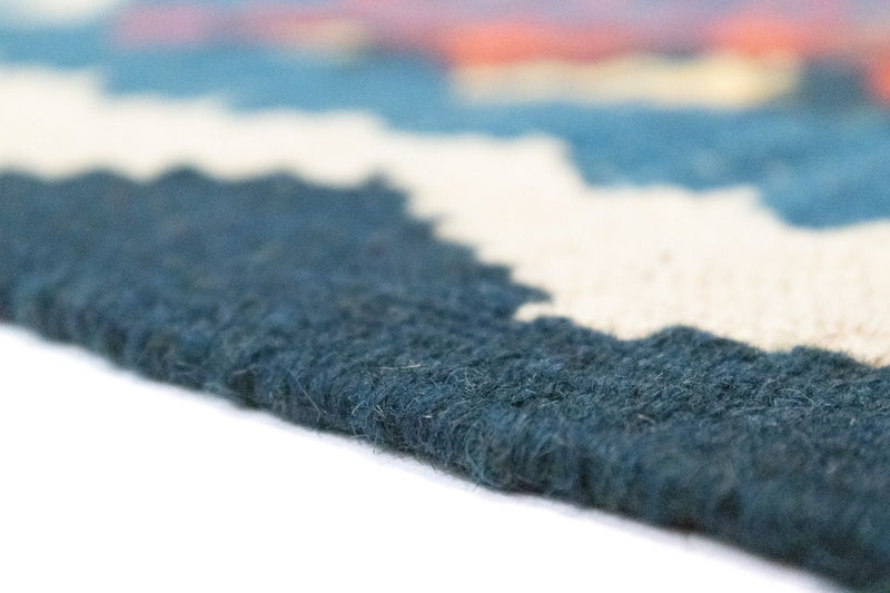 Kelim Fars Teppich 65x201cm - blau