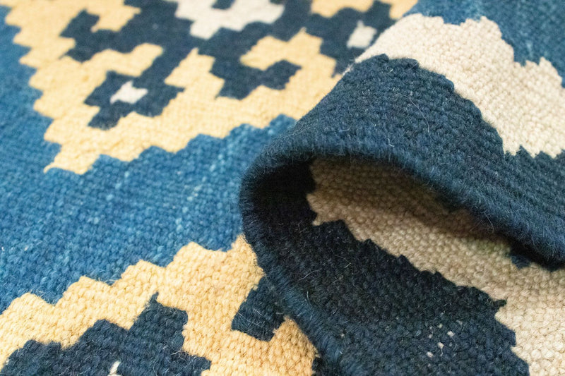 Kelim Fars Teppich 65x201cm - blau