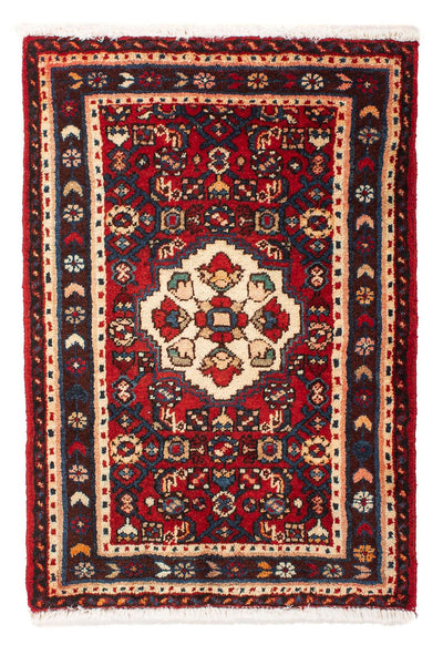 Hamadan Teppich 60x81cm - Perserteppich - dunkelrot