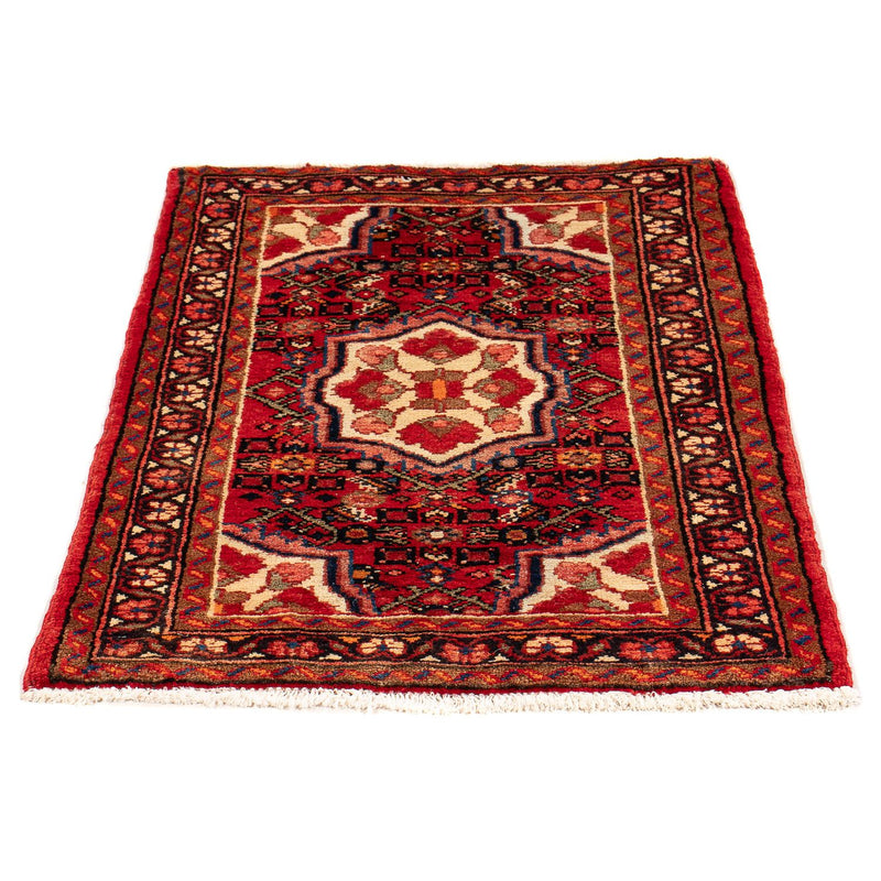 Hamadan Teppich 64x98cm - Perserteppich - dunkelrot