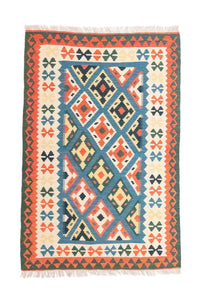 Kelim Fars Teppich 100x153cm - blau – product image