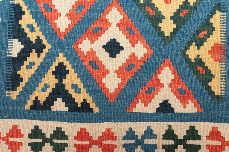 Kelim Fars Teppich 100x153cm - blau