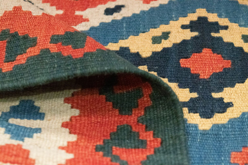 Kelim Fars Teppich 100x153cm - blau