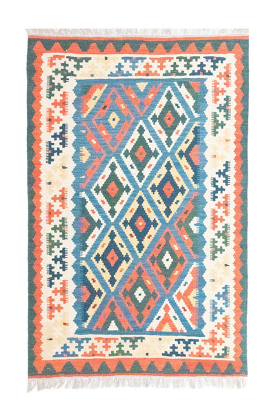 Kelim Fars Teppich 103x154cm - blau