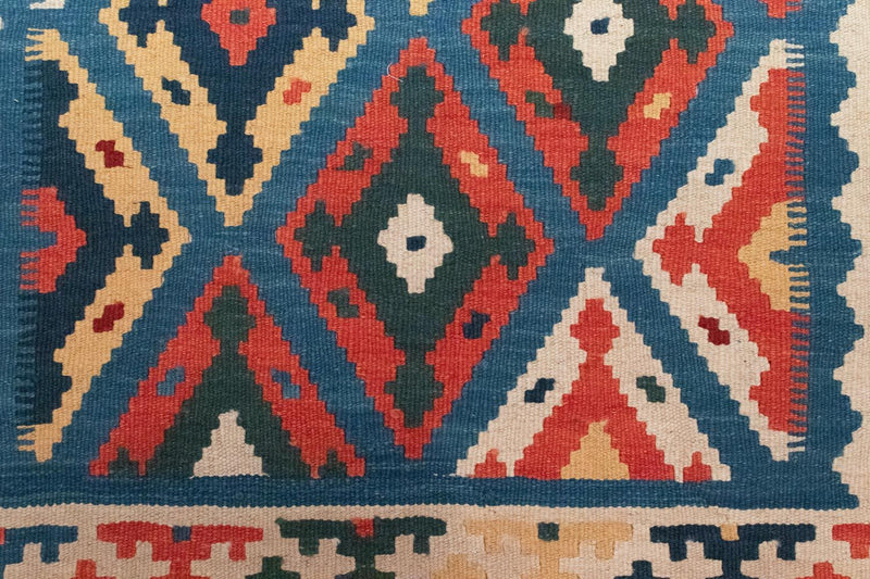Kelim Fars Teppich 103x154cm - blau