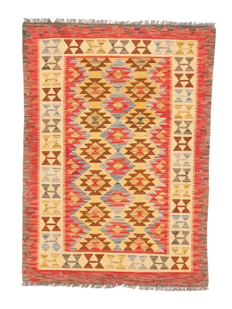 Kelim Afghan Teppich 104x145cm - mehrfarbig