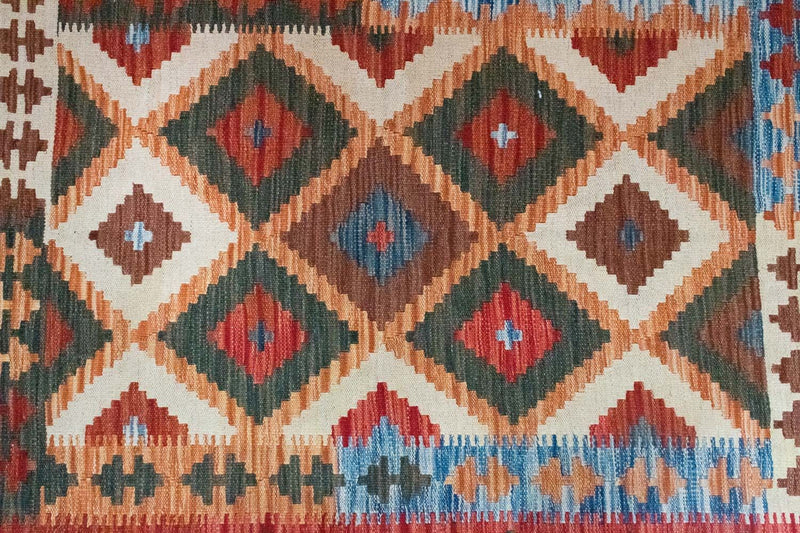Kelim Afghan Teppich 104x152cm - mehrfarbig
