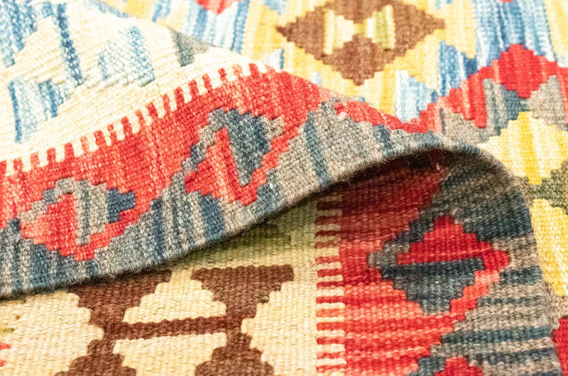 Kelim Afghan Teppich 103x145cm - mehrfarbig