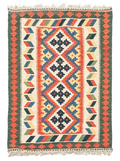 Kelim Fars Teppich 84x127cm - mehrfarbig