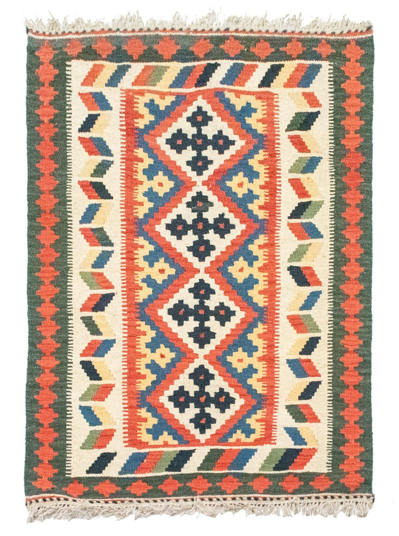 Kelim Fars Teppich 84x127cm - mehrfarbig