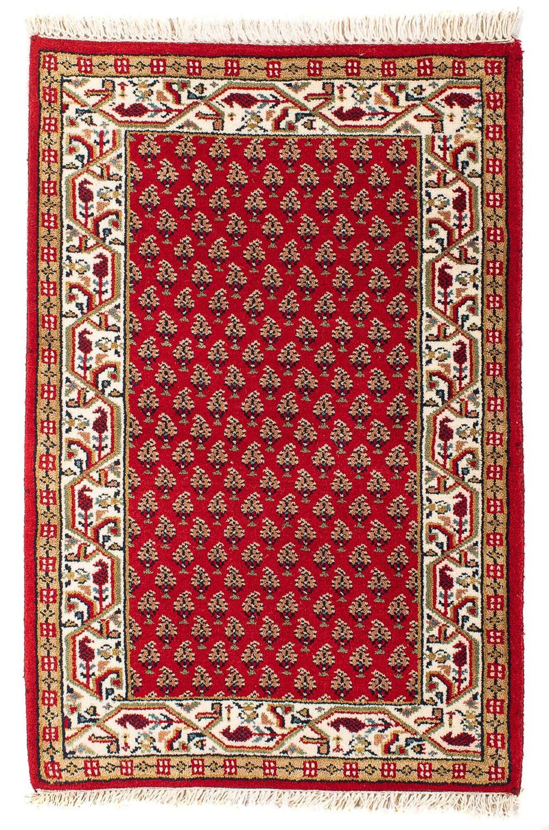 Indo Mir Teppich 60x90cm - Orientteppich - dunkelrot