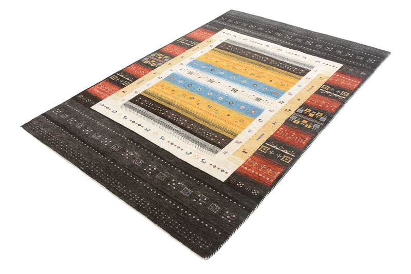 Indo Loribaft Teppich 143x212cm - Wollteppich - mehrfarbig