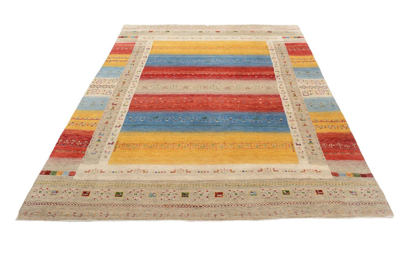 Indo Loribaft Teppich 173x236cm - Wollteppich - mehrfarbig