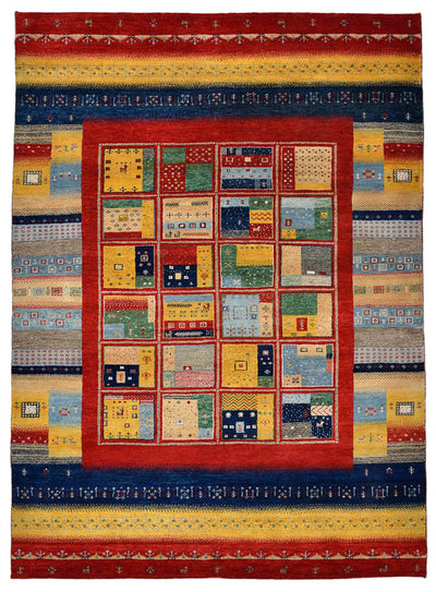 Indo Loribaft Teppich 173x240cm - Wollteppich - mehrfarbig